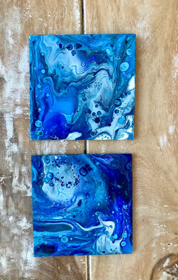 Pouring Art - onderzetters 10 x 10 cm