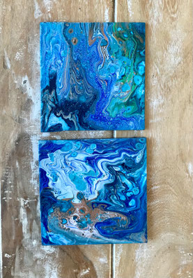 Pouring Art - onderzetters 10 x 10 cm