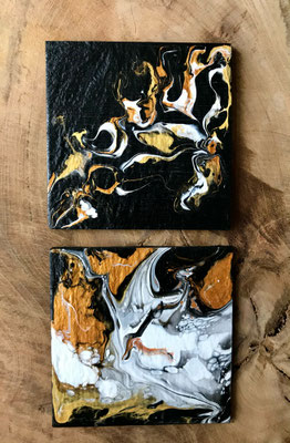 Pouring Art - onderzetters 10 x 10 cm