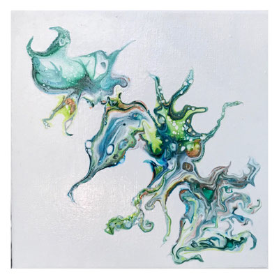 Pouring Art - Schilderij 20 x 20 cm
