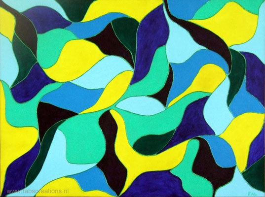 Schilderij HAPPY THOUGHTS 80 x 60 cm 