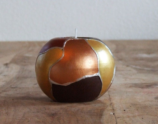 Waxinehouder bol glad goud/brons - 10 x 10 cm
