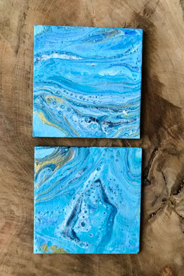 Pouring Art - onderzetters 10 x 10 cm