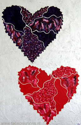 Schilderij 2HEARTS 60 x 80 cm