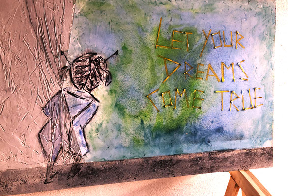 Behind the curtain | Acryl auf Holz | 120x60cm | 530€
