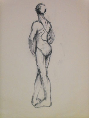 Life drawing of model