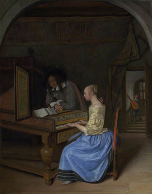 Young Lady on keyboard by Jan Steen 