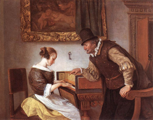 The harpsichord lesson by Jan Steen