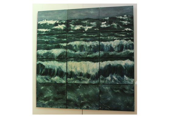 Territoire intérieur, 39000 cm2, 200 x 195 cm , huile sur papier marouflé sur toiles