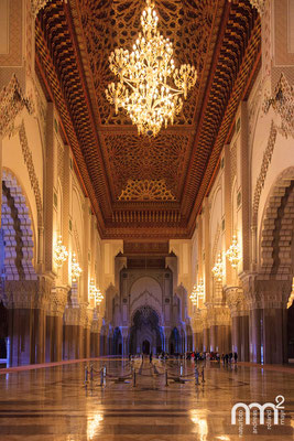 Atemberaubendes Inneres der Hassan II Moschee in Casablanca