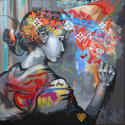 Art thérapie - 100 x 100 - Original 2500€ - Disponible et possible en édition ou reproduction limité à 30 exemplaires