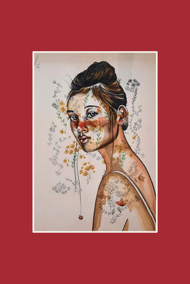 "Portrait sur archive n°4 - 20 x 30 - 90 € - Edition limitée à 30 exemplaires numérotées - Certifiée - Digigraphie sur papier beaux arts.