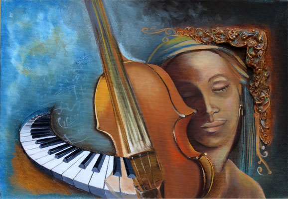 «La rêveuse » - 38 x 55 cms format 10P - 660€