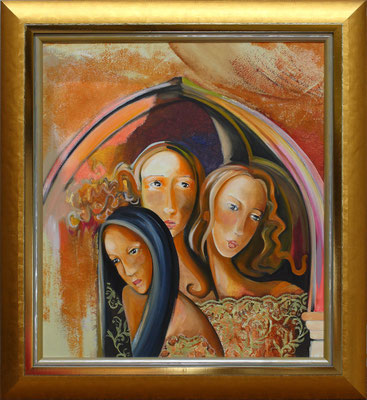 "Les trois grâces" 59 x 66 - Original disponible - 992€ sans cadre - 980€ avec encadrement