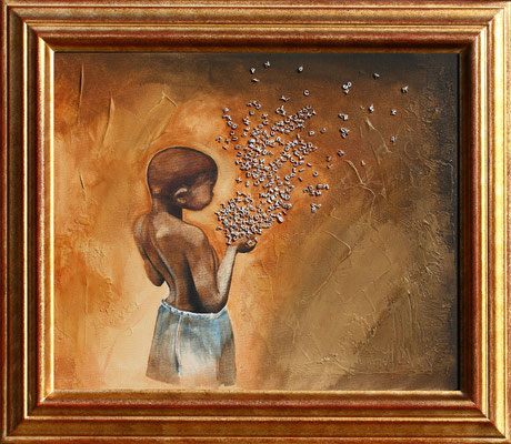 "Lettrisme" 38 x 46 - 600€ sans cadre - Original disponible - Possible en digigraphie ou reproduction sur toile