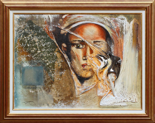 "Oualida" 80 x 60 - 1020€ sans cadre - 1150€ avec encadrement - Original disponible - Possible en digigraphie ou reproduction sur toile