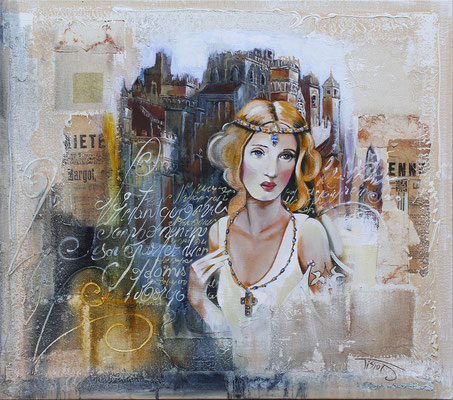 "Margot" 60 x 70 - Original 938€  - Possible en digigraphie ou reproduction sur toile 