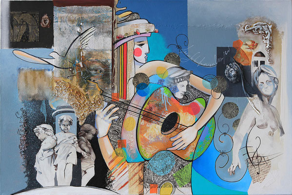 l'envol - 80 X 120 - Huile et acrylique sur toile - 2200€