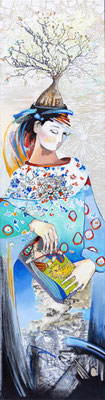 Tarot - 30 x 120 - 950€  Possible en digigraphie ou reproduction sur toile