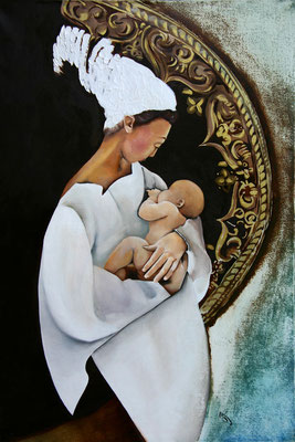"La maternité" 54 x 81 - Original non disponible - Possible en digigraphie ou reproduction sur toile 