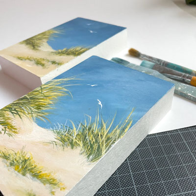 10 x 15 x 3 cm, Acryl auf Hartfaser, rechtes Motiv verfügbar, 75,-