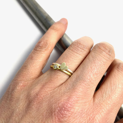 Goldring 750/- mit Brill. ab 590,-. Mini-Herzring Silber & Gold 139,-