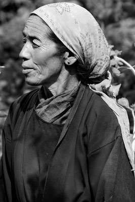 Bauersfrau, polygam (zwei Männer [einzige Kultur der Welt]), Ladakh (Kaschmir, Tante von Jospel Tsering; 2007