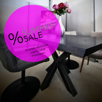 MÖBELLOFT SALE RABATT  Designermöbel im Sale mit hohen Rabatten - Designertisch mit Baumkante in schwarz geköhlt