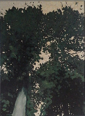 「鎮守の杜・箱根」　第24回漆の美展　Ｆ60号　2017　個人蔵
