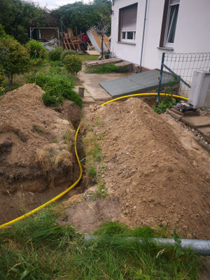 Vorbereitung für die Gasleitung
