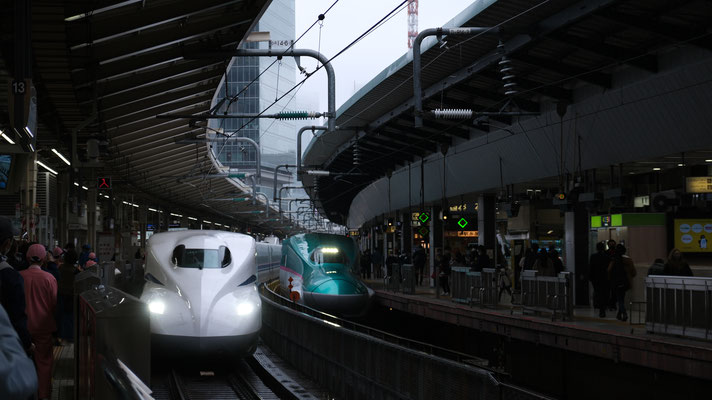 東京駅の新幹線N700S(J37)そして新幹線E5(U20), Shinkansen N700Supreme (J37) und E5 (U20) in Tokyo von Ingo Weidler