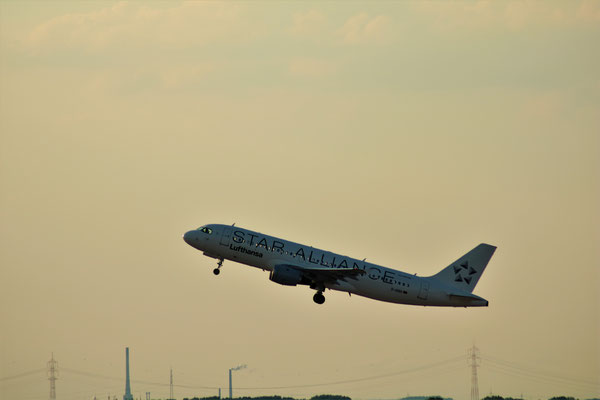 A320 Star Alliance beim Start aus Düsseldorf, 11.08.2018, Steve Baaß