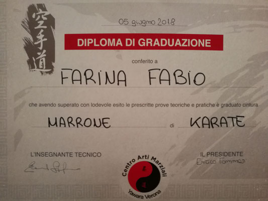 05/06/2018 - Esame cintura Marrone - Diploma