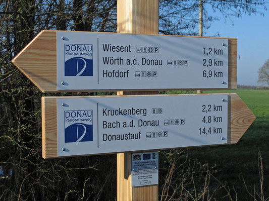 Wegweiser Donau-Panoramaweg, Foto: Michael Körner