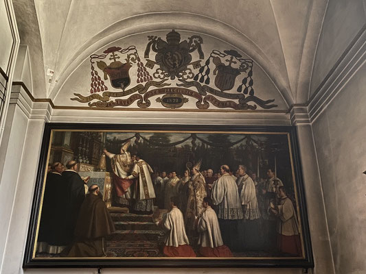 ThP 230629 Scherpenheuvel - Basiliek van Onze-Lieve-Vrouw - De kroning van Maria in 1872 door kardinaal Deschamps in opdracht van paus Pius IX (Louis Hendrix - 1827-1888).