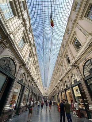 ThP 230630 - Brussel - De sprookjesachtige Reine Galerie (Galerie van de Koningin) van de Koninklijke Sint-Hubertusgalerijen