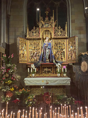 ThP 221217 Sterre der Zee-Kapel - Maria Sterre der Zee is een 15e eeuws genadebeeld. Na veel omzwervingen staat ze sinds 1903 in de huidige 15e-eeuwse Merodekapel.