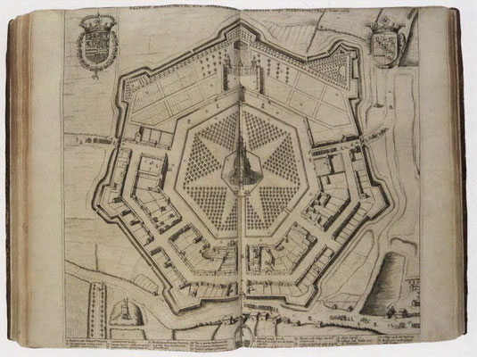 Vestingstad Scherpenheuvel. Gravure door Antonius Sanderus (1659) ex. Uit: Chorographia sacra Brabantiae. Antwerpen: Ruusbroecgenootschap.