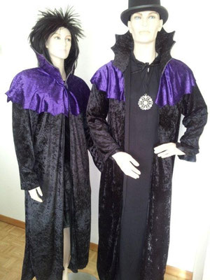 HALLOWEEN-Mantel, Dracula oder Hexe, Gr. M/L, Fr. 22.- (2 Stk.)