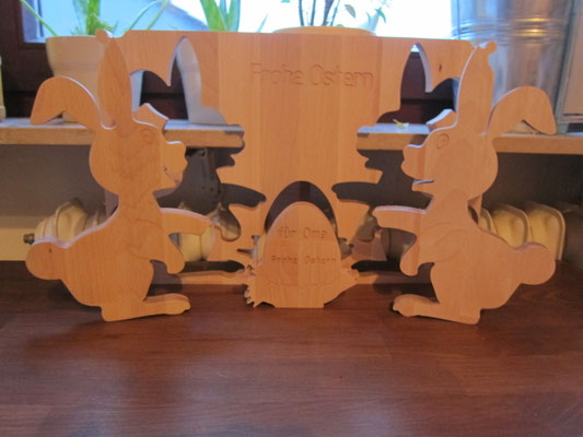 Osterhasen Wandbild / kreativ-fraesen