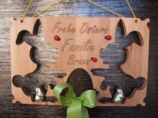 Osterhasen Wandbild / kreativ-fraesen