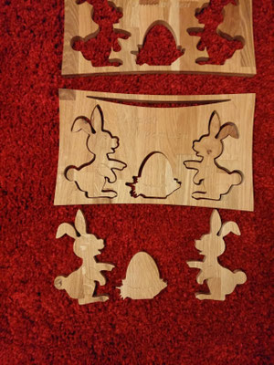 Osterhasen Wandbild / kreativ-fraesen