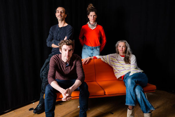 mit Dashmir Ristemi, Vera Bommer und Lucy Wirth bei den Aufnahmen zu "Grauen"