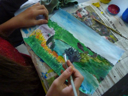 Peinture de paysage de la vallée de la Creuse en 6ème