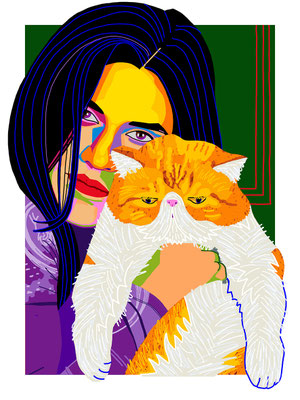 Chica con gato
