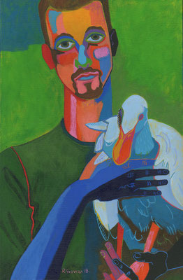 hombre con pato (donado INN)