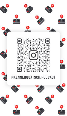 Der Männerquatsch Podcast auf Instagram. QR-Code scannen und vorbeischauen!