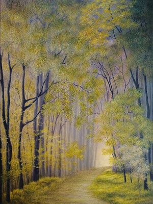 Forêt de lumières (80x60cm) Huile sur toile 