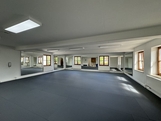 Nun unser Herzstück, der Dojang, 80m² zum Tainieren, Spass haben und Schwitzen