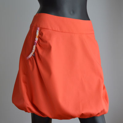 pocket bubble skirt in orange